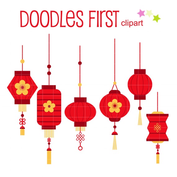 Chinese New Year Lantern Digital Clip Art for Scrapbooking 