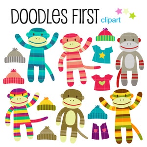 Sock Affe digitale Clipart für Scrapbooking, Cricut Cut Dateien, Sublimation, Karten & Aufkleber machen, Papierhandwerk, SVG, PNG, jpg