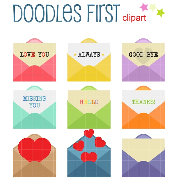 Cute Envelopes Clip Art For Scrapbooking Card Making Cupcake Etsy