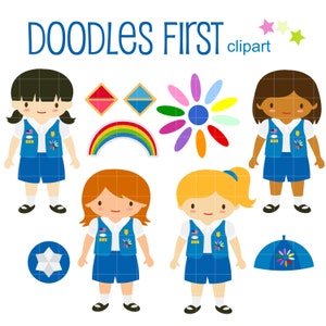 Daisy Troop Clip Art for Scrapbooking Card Making Cupcake Toppers Paper Crafts