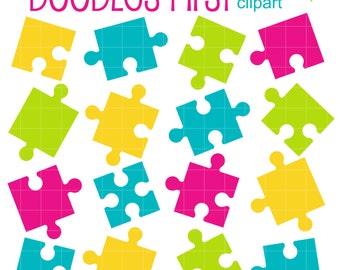 Colorful Jigsaw Puzzle Pieces Clipart, SVG, PNG, JPG (Digital Download)