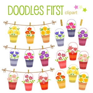 Hangende bloemen waslijn digitale illustraties voor scrapbooking, Cricut gesneden bestanden, sublimatie kaart & sticker maken, papier ambachten SVG PNG jpg