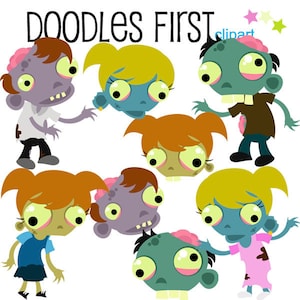 Fantastische Zombies digitale clipart voor scrapbooking, Cricut Cut-bestanden, sublimatie, kaart maken, Crafters, papier ambachten, SVG, PNG, jpg
