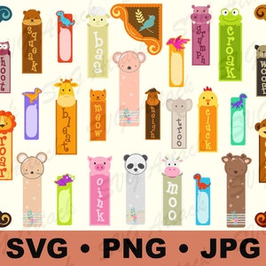 Animal Bookmarks SVG Design Bundle | Animal SVG for Cutting Machine and Cricut | Bookmarks Transparent Background Design Elements