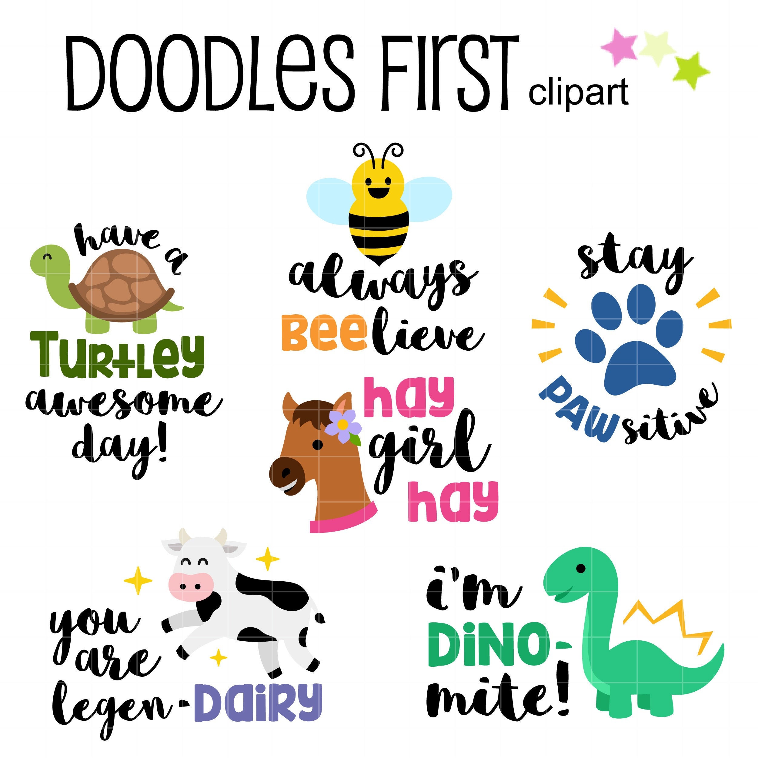 Positivity Animal Puns Digital Clip Art for Scrapbooking Card - Etsy Positivity Animal Puns Digital Clip Art for Scrapbooking Card - Etsy