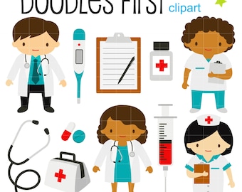 Little Doctors and Nurses Digital Clip Art for Scrapbooking Card Making Cupcake Toppers Paper Crafts