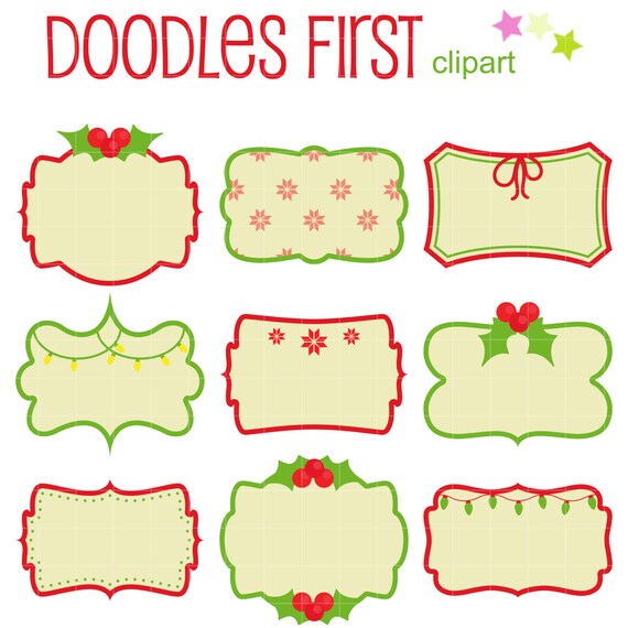 Christmas labels clip art
