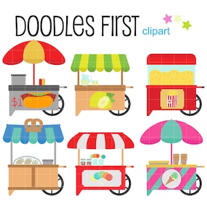 Food Carts Digital Clipart for Scrapbooking, Journaling, Cricut Cut Files, Sublimation, Card Making, Crafters, Paper Crafts, SVG, PNG, jpg