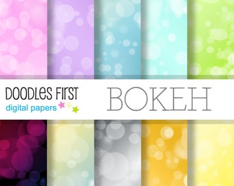 Bokeh Digital Paper Pack: 10 Hintergründe für Scrapbooking (Digitaler Download)