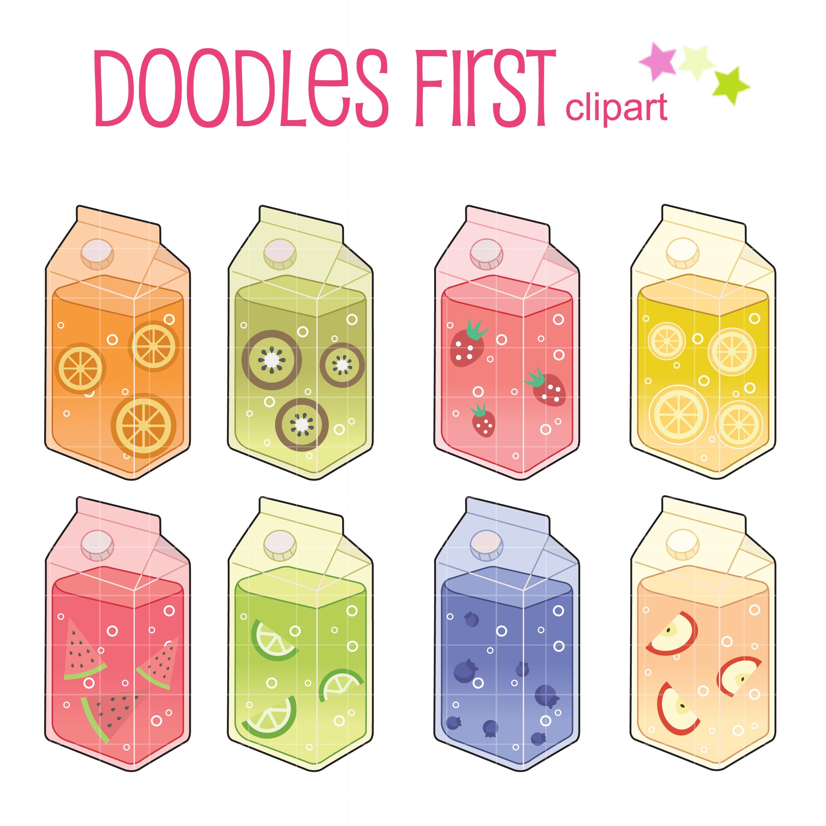 Fruit Juice Box Digital Clip Art for Scrapbooking Card Making Etsy
