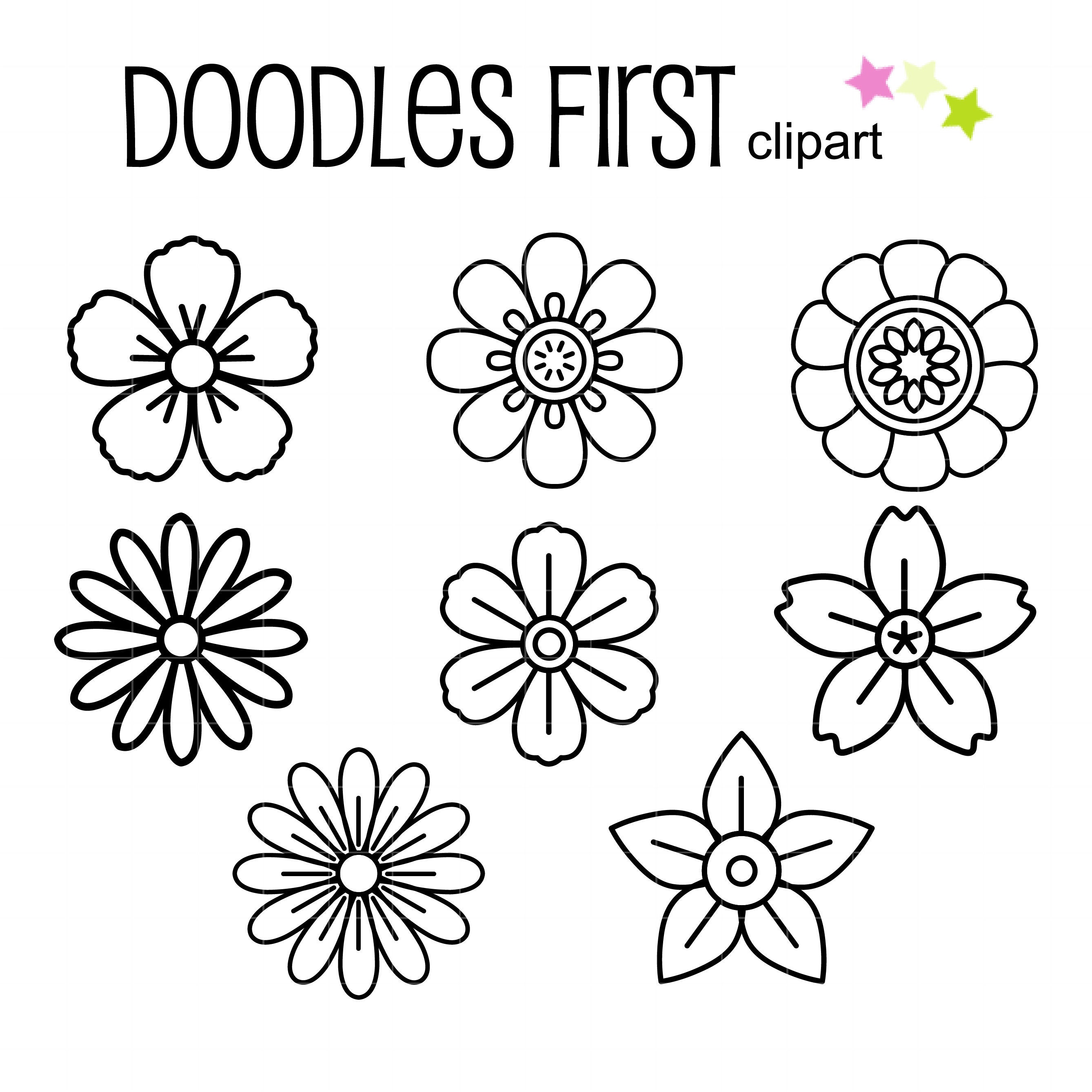 Outline Flower Petals Clip Art for Scrapbooking Card Making Cupcake Toppers  Paper Crafts - Etsy Norway