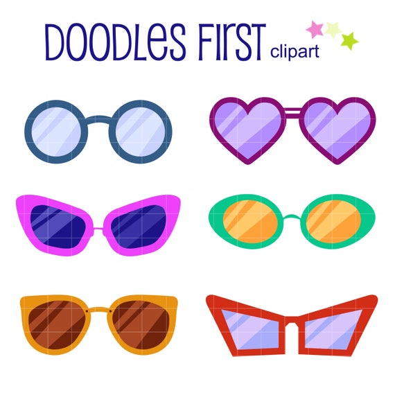 80s and 90s Retro Sunglasses Digital Clip Art for Scrapbooking | Etsy