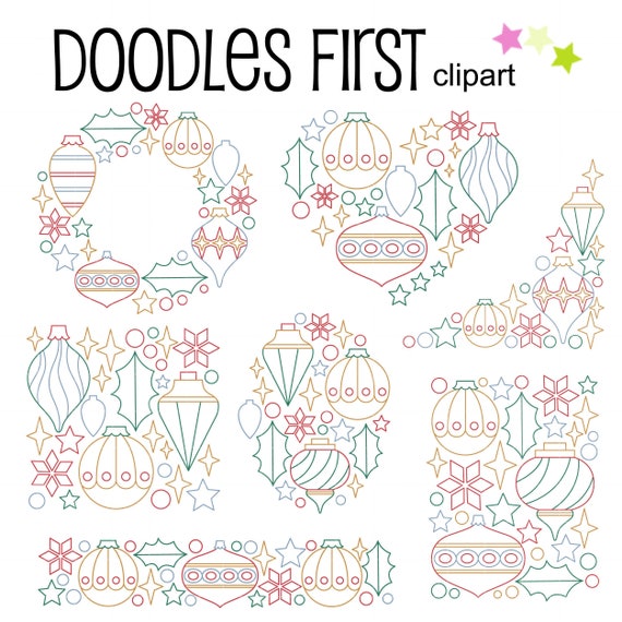 Festive Adornments Digital Clip Art for Scrapbooking Card  Etsy