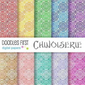 Chinoiserie Digital Paper Pack comprend 10 pour scrapbooking, Junk Journal, Crafters, Backgrounds Paper Crafts, Digital Papers, SVG, PNG, jpg