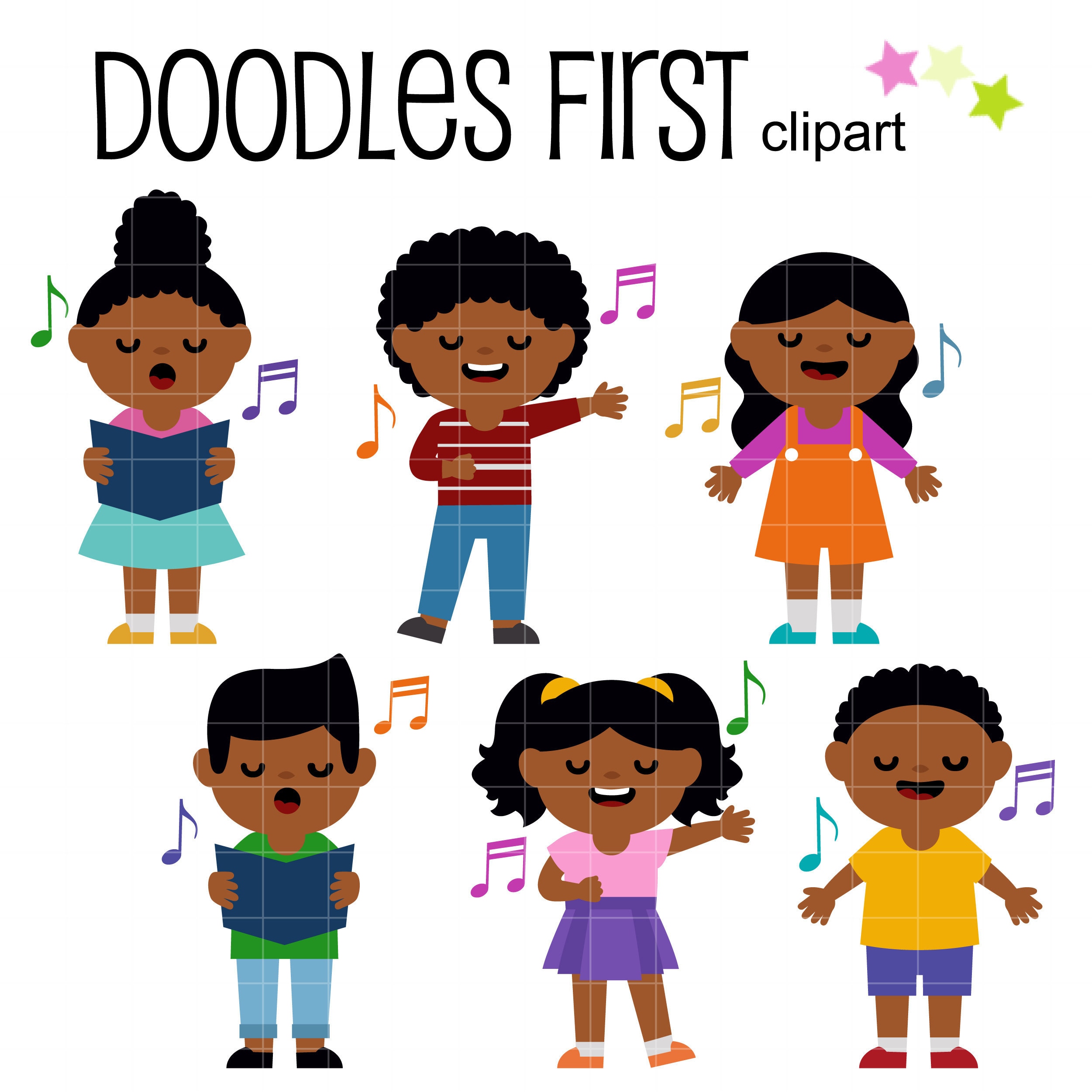 Singing Children Digital Clip Art for Scrapbooking Card Making | Etsy