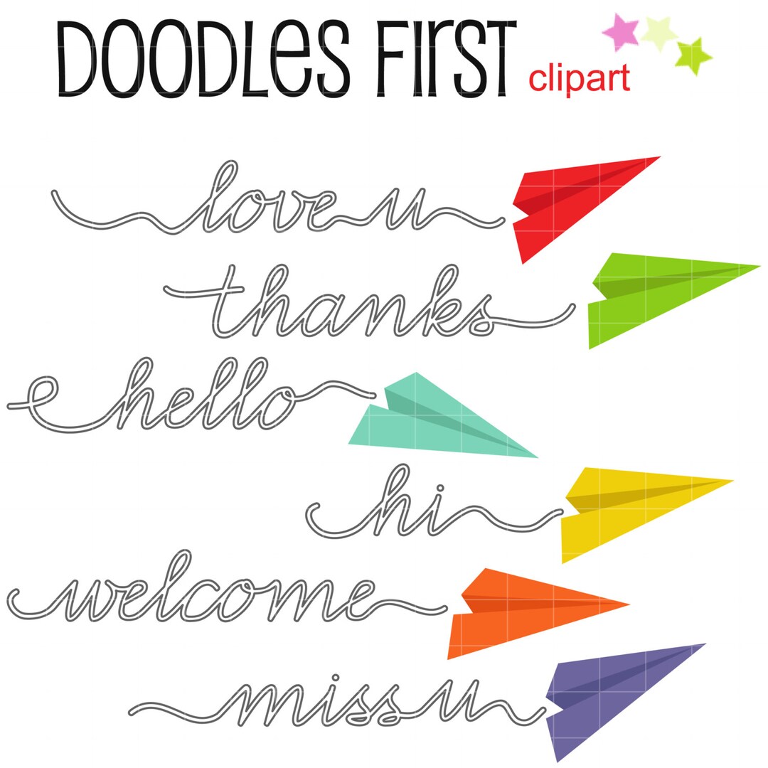 Paper Plane Message Paper Plane Messages Clip Art for Scrapbooking Card Making Cupcake ...