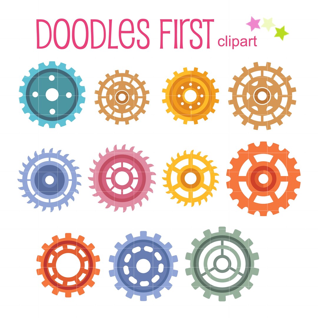 Steampunk Gears Collection Digital Clip Art for Scrapbooking Card ...