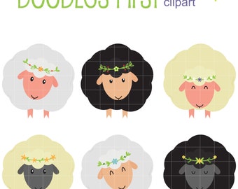 Herde von Schafen Digital ClipArt für Scrapbooking Card Making Cupcake Toppers Papier Handwerk