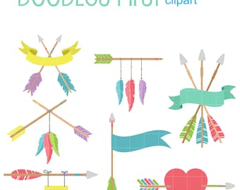 Dekorativer Pfeil Clipart Set, SVG PNG JPG, Scrapbooking Grafiken (Digitaler Download)