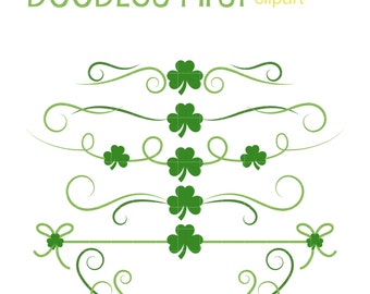 Simple Clover Borders Clip Art for Scrapbooking Card Making Cupcake Toppers Paper Crafts