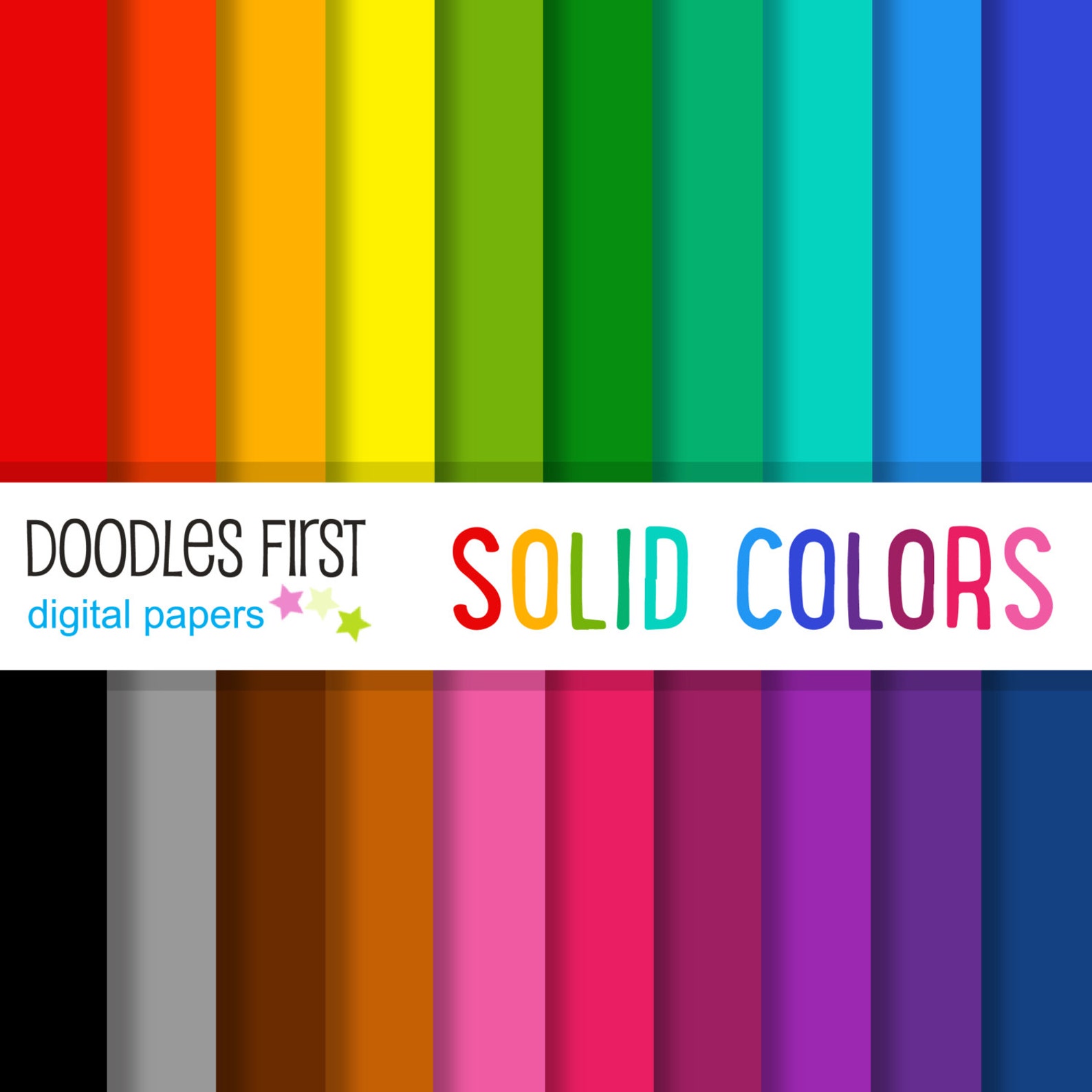 Solid Colors Digital Paper Pack Includes 10 for Scrapbooking Paper ...