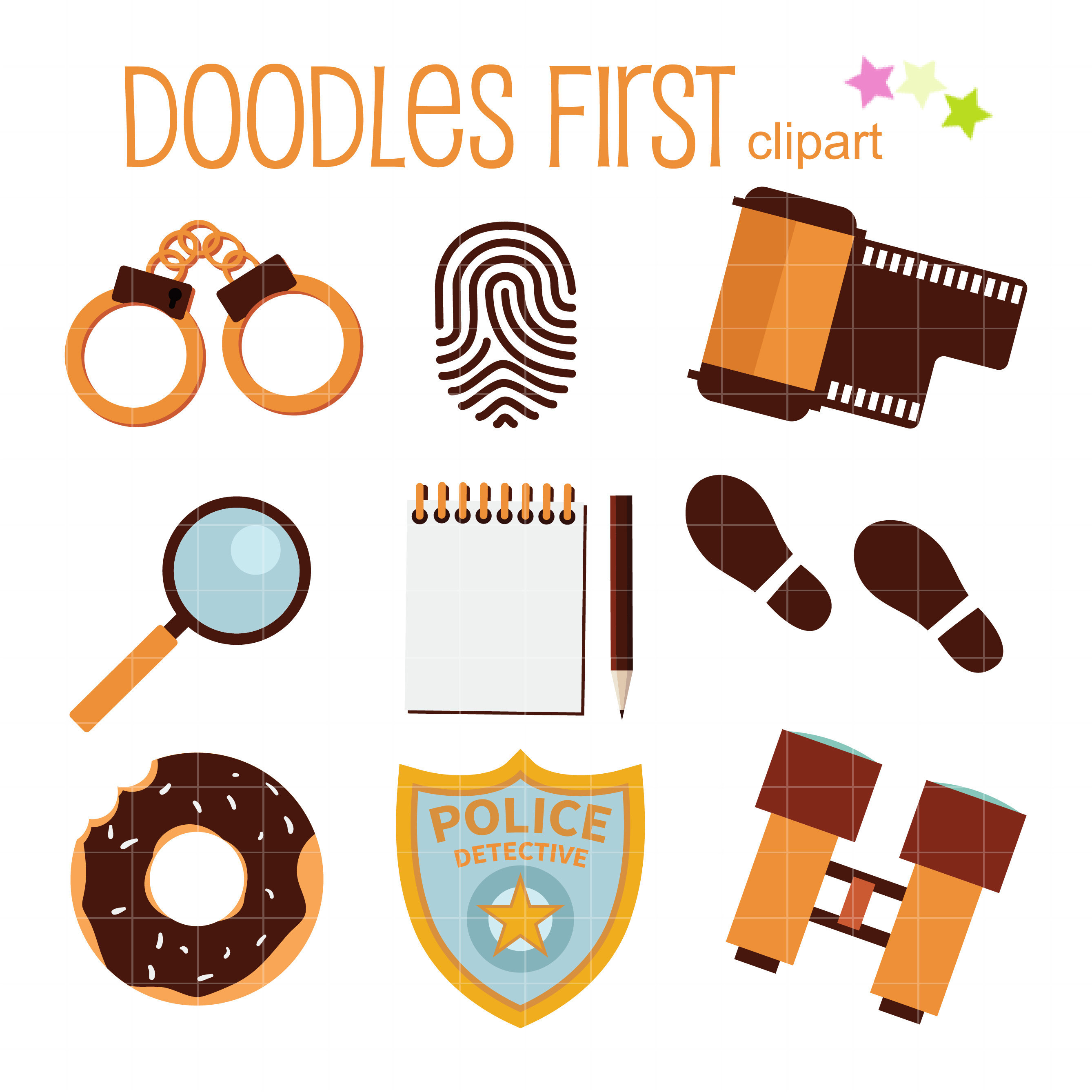Police Detective Tools Digital Clip Art for Scrapbooking Card Etsy