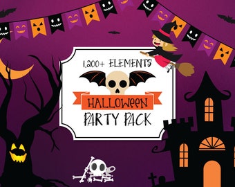 Halloween Clip Arts Set, Halloween SVG Cut Files, Includes png jpg svg, for Crafts, Scrapbooking, Sublimation & More 1,200+ Included