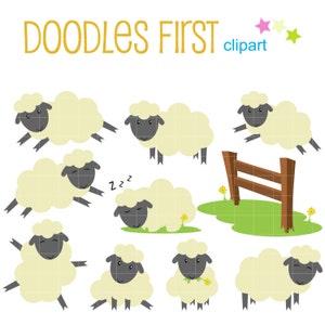 Compter les moutons Digital Clipart pour Scrapbooking, Cricut Cut Files, Sublimation, Card & Sticker Making, Paper Crafts, SVG, PNG, jpg