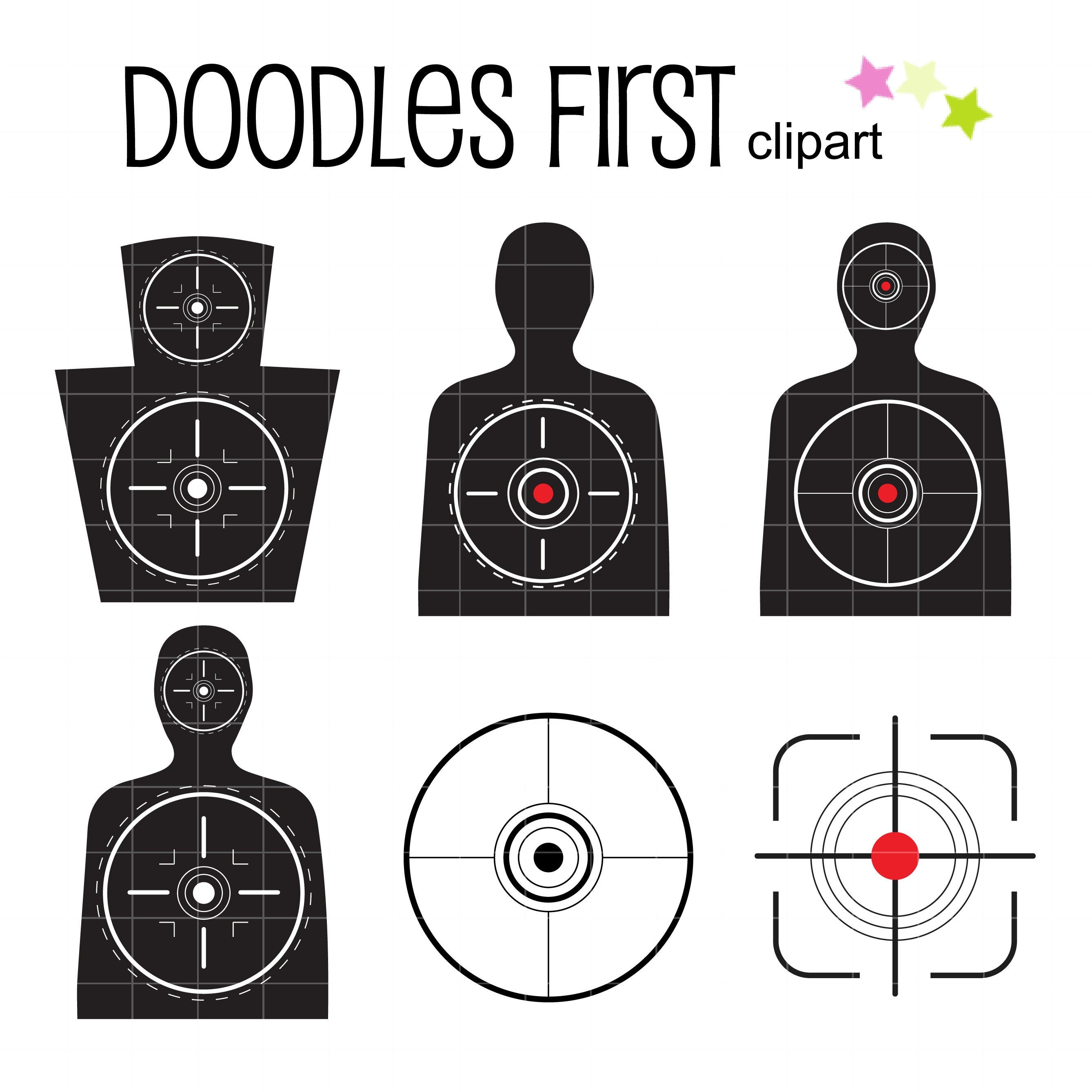 Gun Shooting Target Digital Clip Art for Scrapbooking Card Etsy