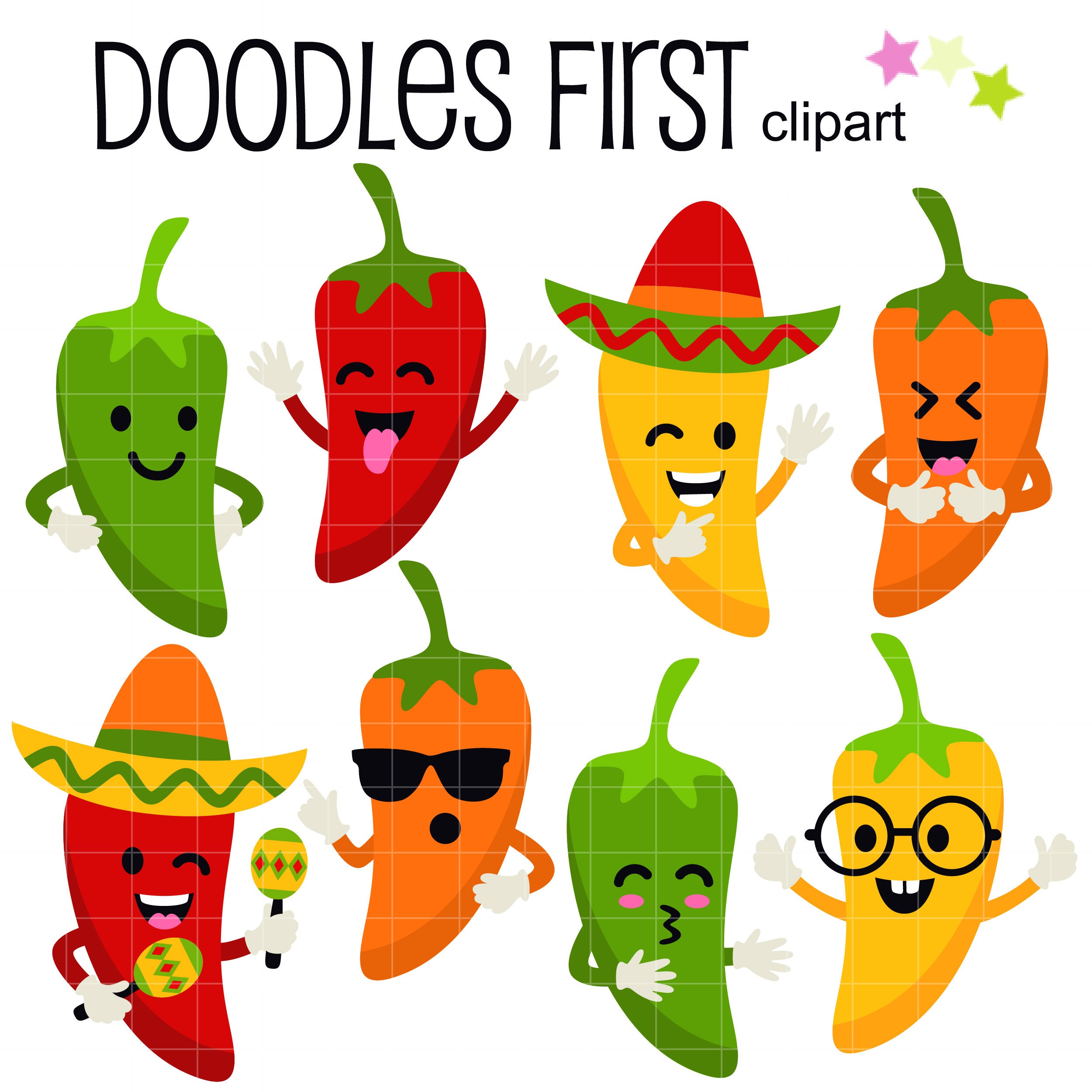 Happy Jalapeños Set Clip Art for Scrapbooking Card Making Etsy