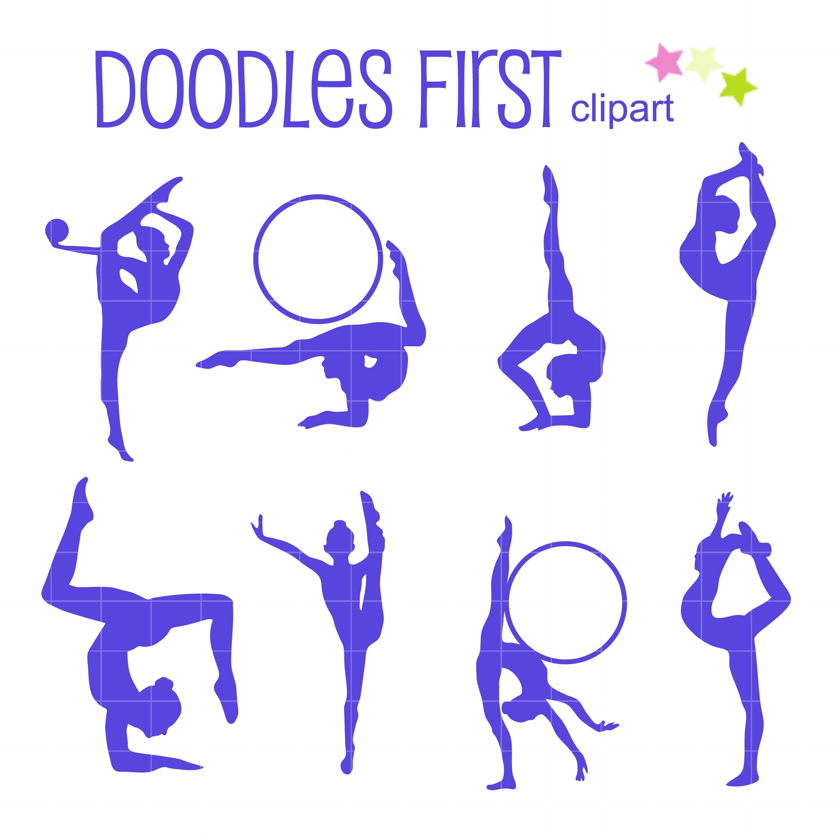 Gymnastics Rythmic Pose Digital Clip Art for Scrapbooking Card Making Cupcake Toppers Paper Crafts