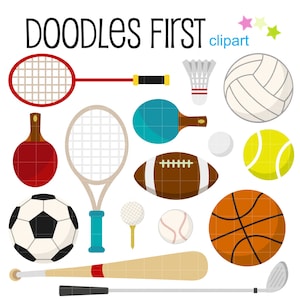 Sport Ausrüstung Clip Art für Scrapbooking, Junk Journal, Schneidemaschine, Sublimation, Kartenherstellung, Cricut SVG-Dateien & Paper Crafts