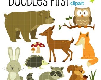 Woodland Creatures Forest Animals Clip Art for Scrapbooking, Junk Journal, Cutting Machine, Sublimation, Card Making, Cricut, Paper Crafts