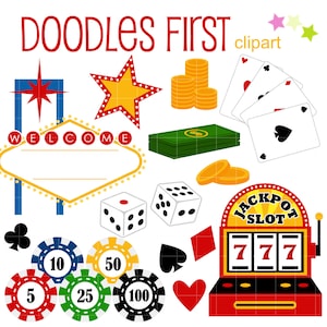Nuit à Las Vegas Digital Clip Art pour Scrapbooking Carterie Cupcake Toppers Paper Crafts