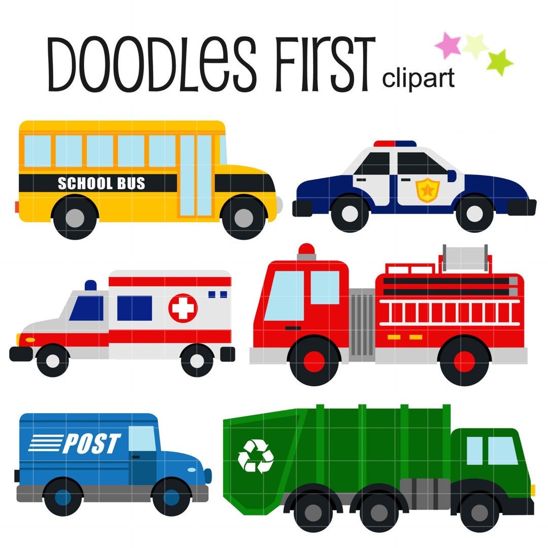 Community Vehicles Digital Clip Art for Scrapbooking Card Making ...