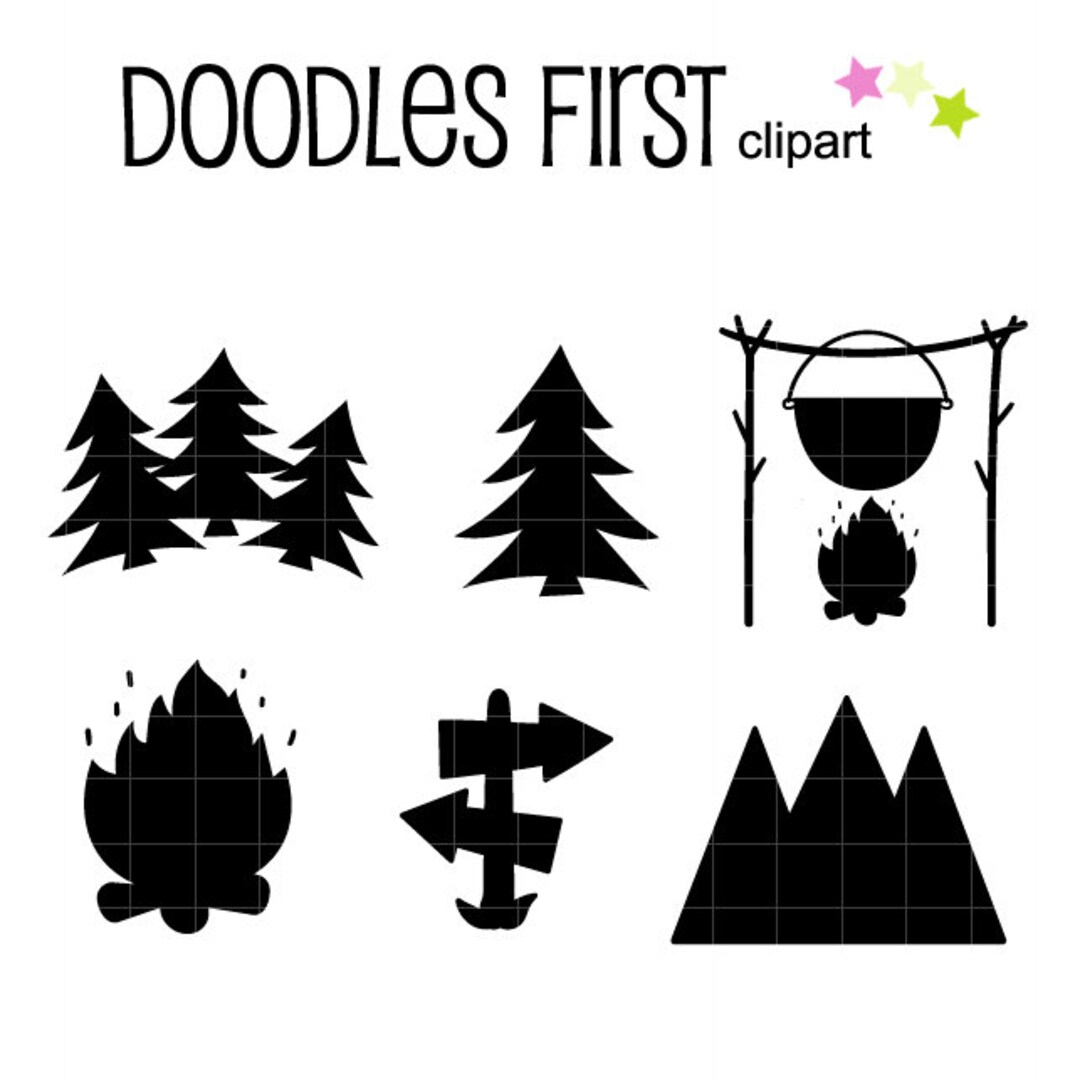Camping Silhouette Digital Clip Art for Scrapbooking Card Making ...