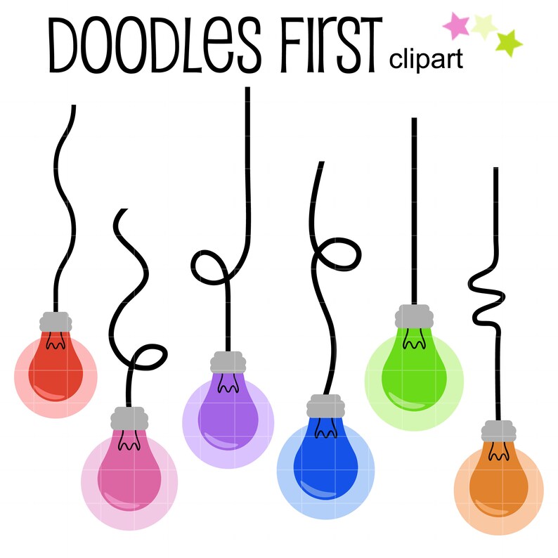 Hanging Light Bulbs Clip Art for Scrapbooking Card Making ...