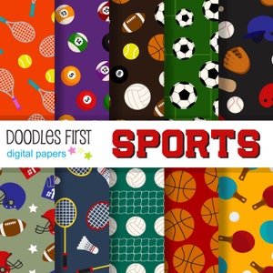 Sport Digital Paper Pack enthält 10 für Scrapbooking Paper Crafts
