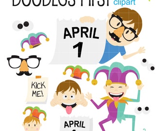 Silly April Fool's Day Digital Clipart for Scrapbooking, Cricut Cut Files, Sublimation, Card Making, Crafters, Paper Crafts, SVG, PNG, jpg