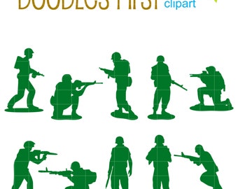 Army Men Silhouette Clipart: Scrapbooking & Cricut Cut Files (SVG, PNG)