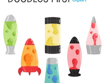 Groovy Lava Lamps Day Digital Clip Art for Scrapbooking Card Making Cupcake Toppers Paper Crafts