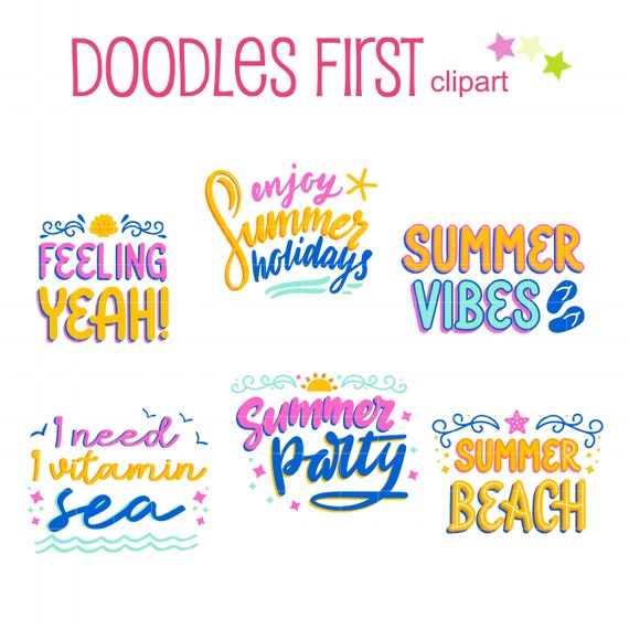 Summer Labels Digital Clip Art for Scrapbooking Card Making - Etsy