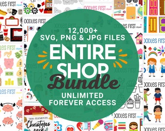 Whole Shop Bundle SVG PNG Art Bundle, 15,000+, Use for Sublimation, Stickers, Printables, Print on Demand, Crafting, Scrapbooking & More