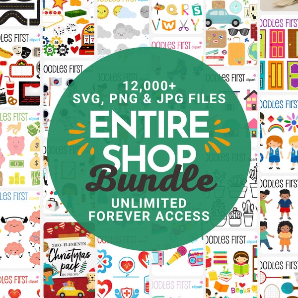 Whole Shop Bundle SVG PNG Art Bundle, 15,000+, Use for Sublimation, Stickers, Printables, Print on Demand, Crafting, Scrapbooking & More