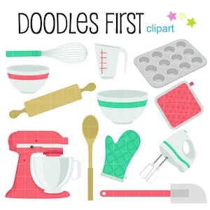 Équipement de cuisson Objets de cuisine Clip Art numérique pour scrapbooking, machine de découpe, journal indésirable, fabrication de cartes, sublimation et artisanat en papier