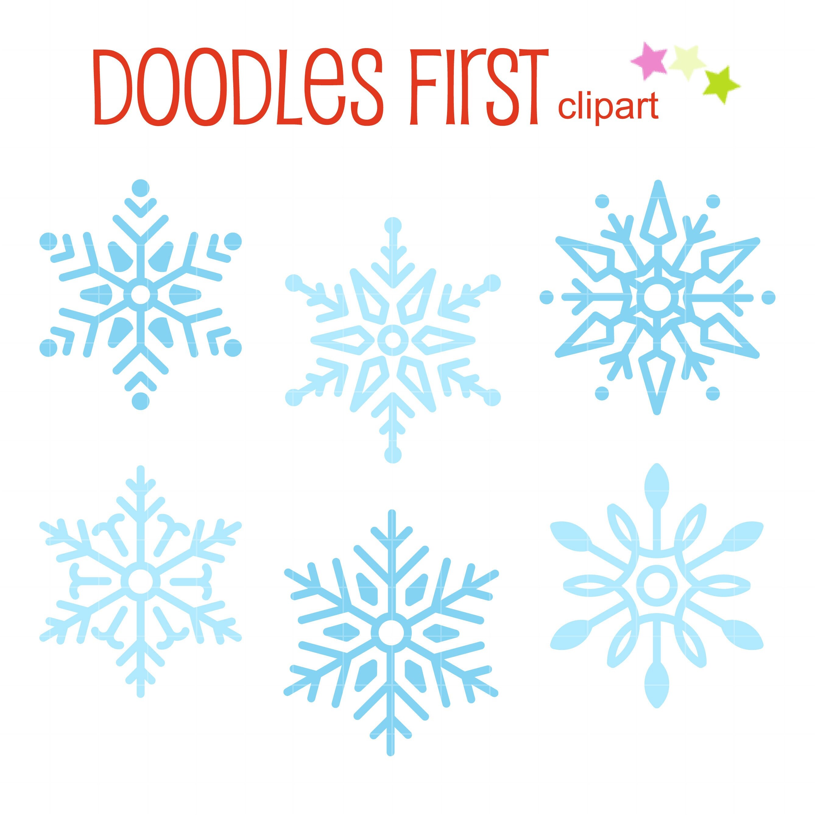 Winter Snowflakes Digital Clip Art for Scrapbooking Card Making Cupcake ...