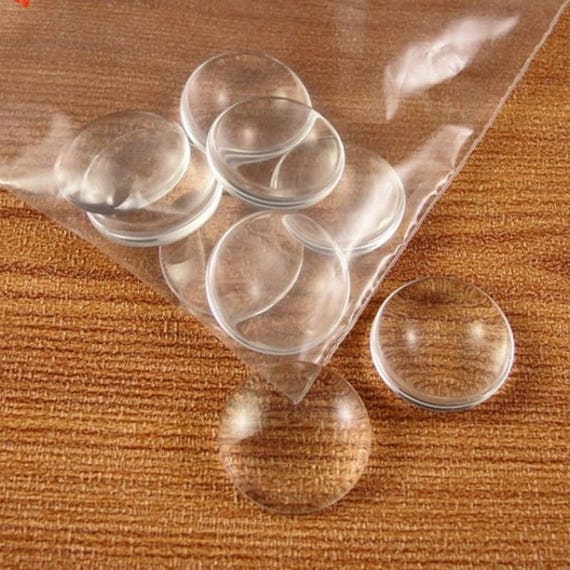 10//100pcs Clear Round 25mm Transparent Dome Glass Cabochons for Cameo Settings