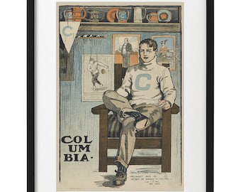 Columbia University Student by John E. Sheridan Poster Art Print - 1902 Vintage