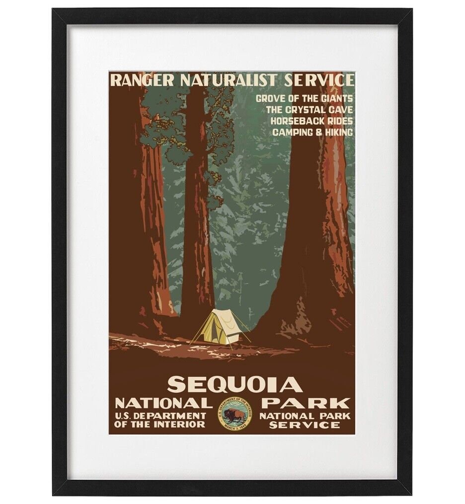 Sequoia National Park Ranger Naturalist Service Art Print Vintage - Etsy