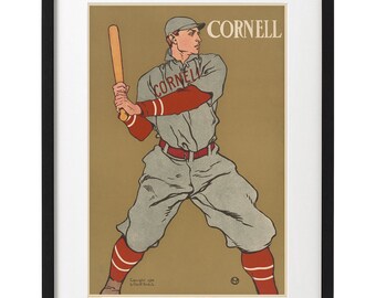 Cornell University Baseball Sports Poster Art Print - 1908